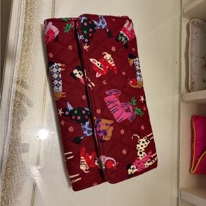 Vera Bradley Burgundy Dog Print Clutch